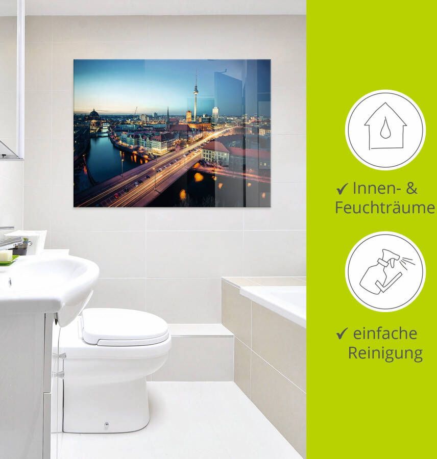 Artland Print op glas Berlijn Cityscape s avonds