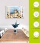 Artland Print op glas Blik door het raam op Santorin - Thumbnail 5