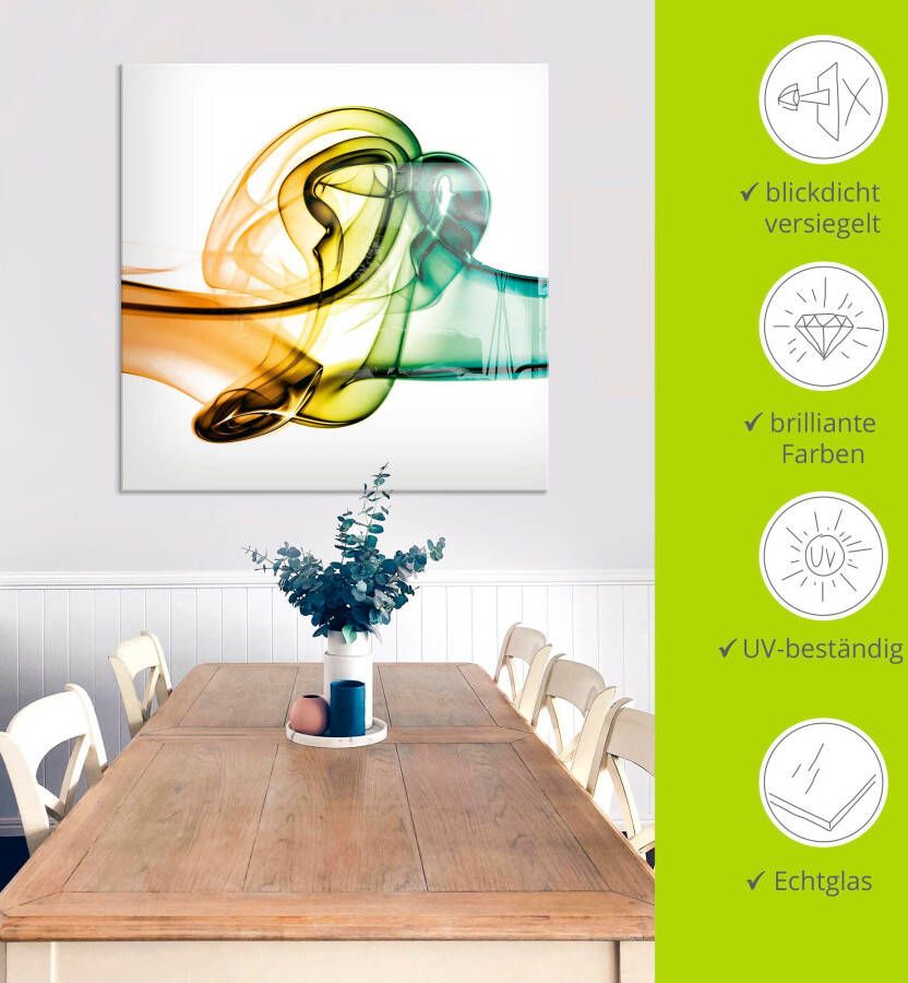 Artland Print op glas Botsing van blauw en groen