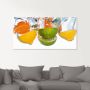 Artland Print op glas Citrusvruchten vallen in helder water - Thumbnail 2