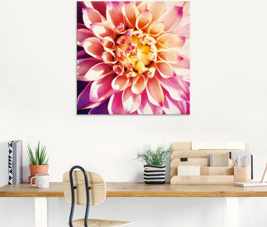 Artland Print op glas Dahlia in verschillende maten
