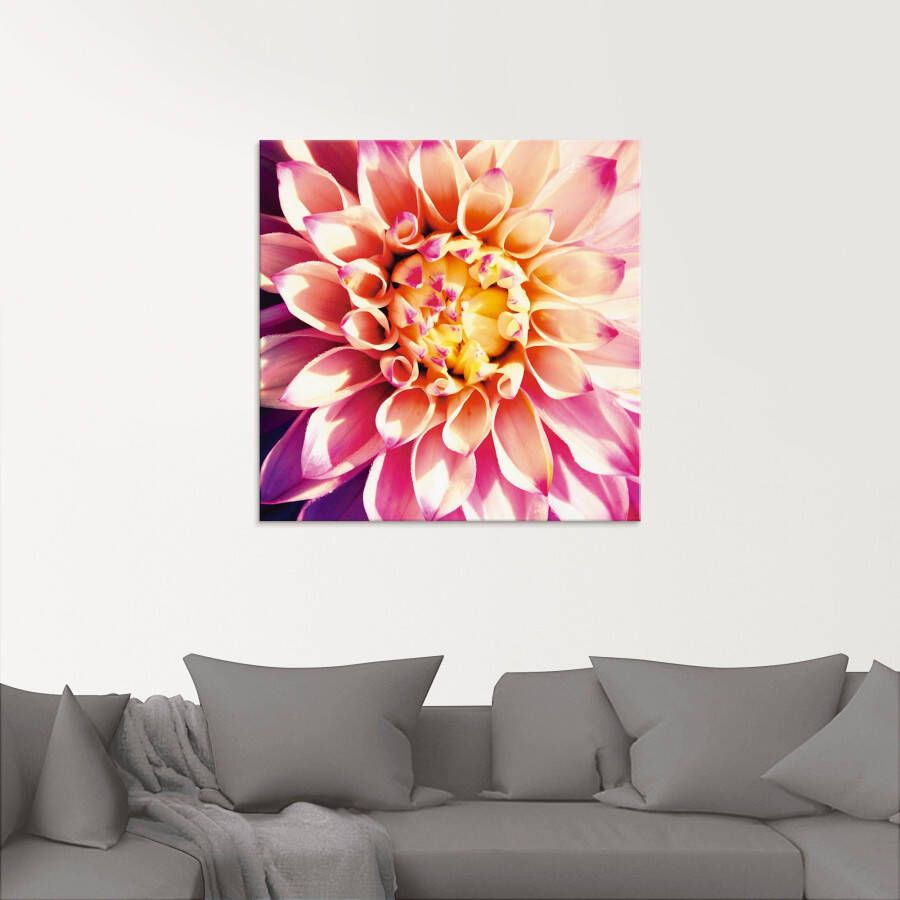 Artland Print op glas Dahlia in verschillende maten