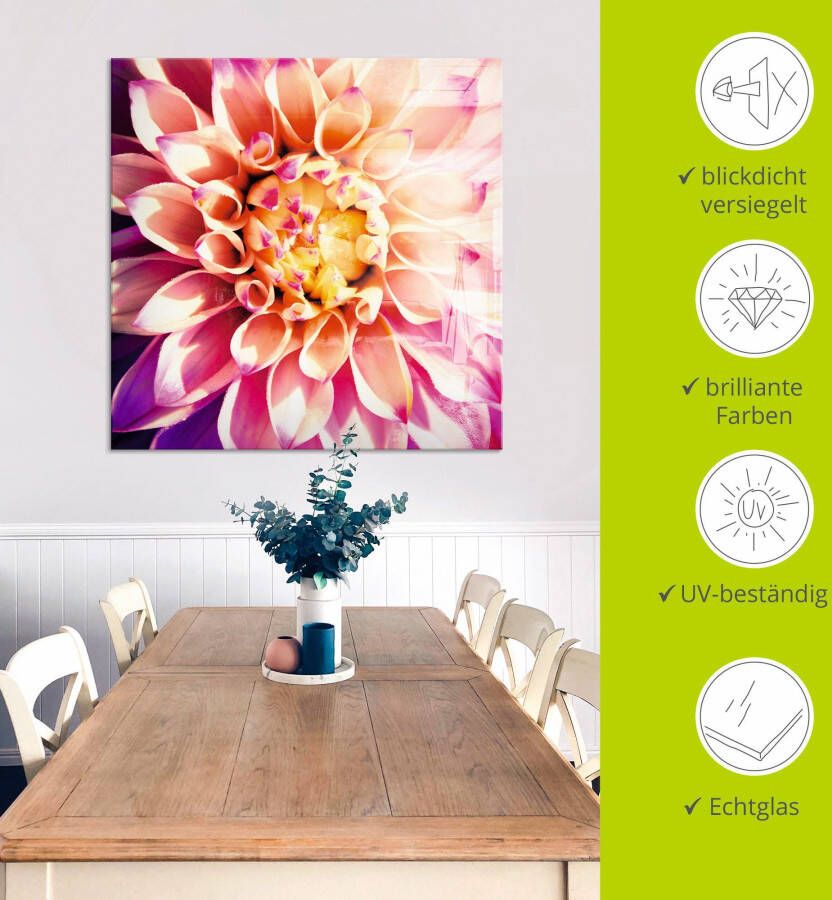 Artland Print op glas Dahlia in verschillende maten