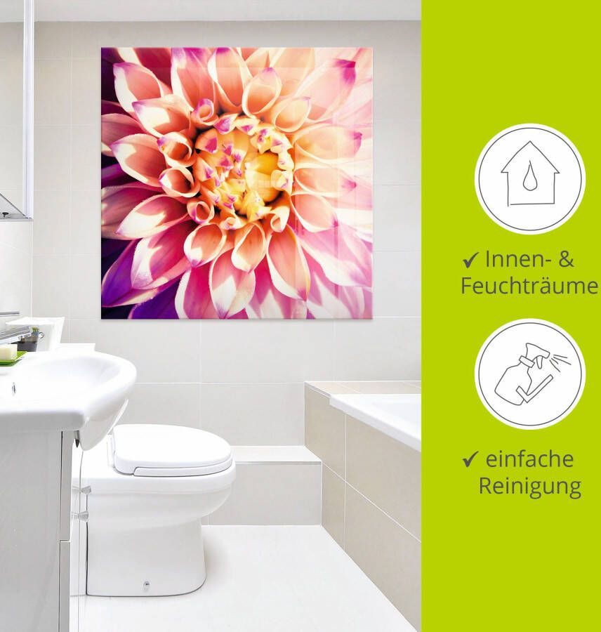 Artland Print op glas Dahlia in verschillende maten