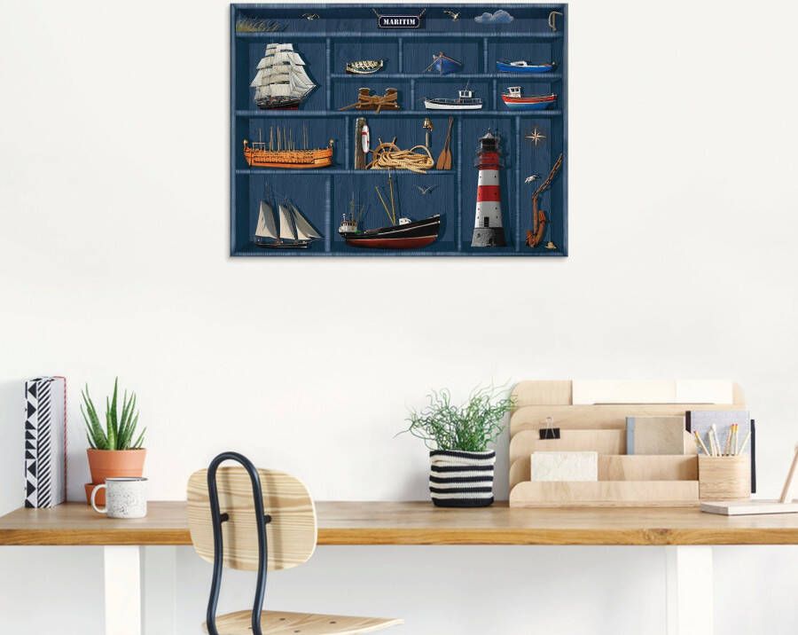 Artland Print op glas De maritieme letterkast