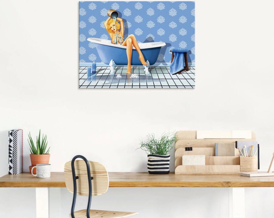 Artland Print op glas De sexy blauwe badkamer