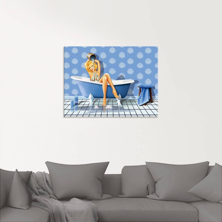 Artland Print op glas De sexy blauwe badkamer