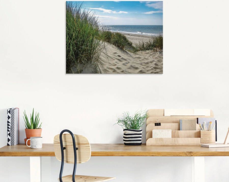 Artland Print op glas Duinlandschap in de zomer aan de Noordzee