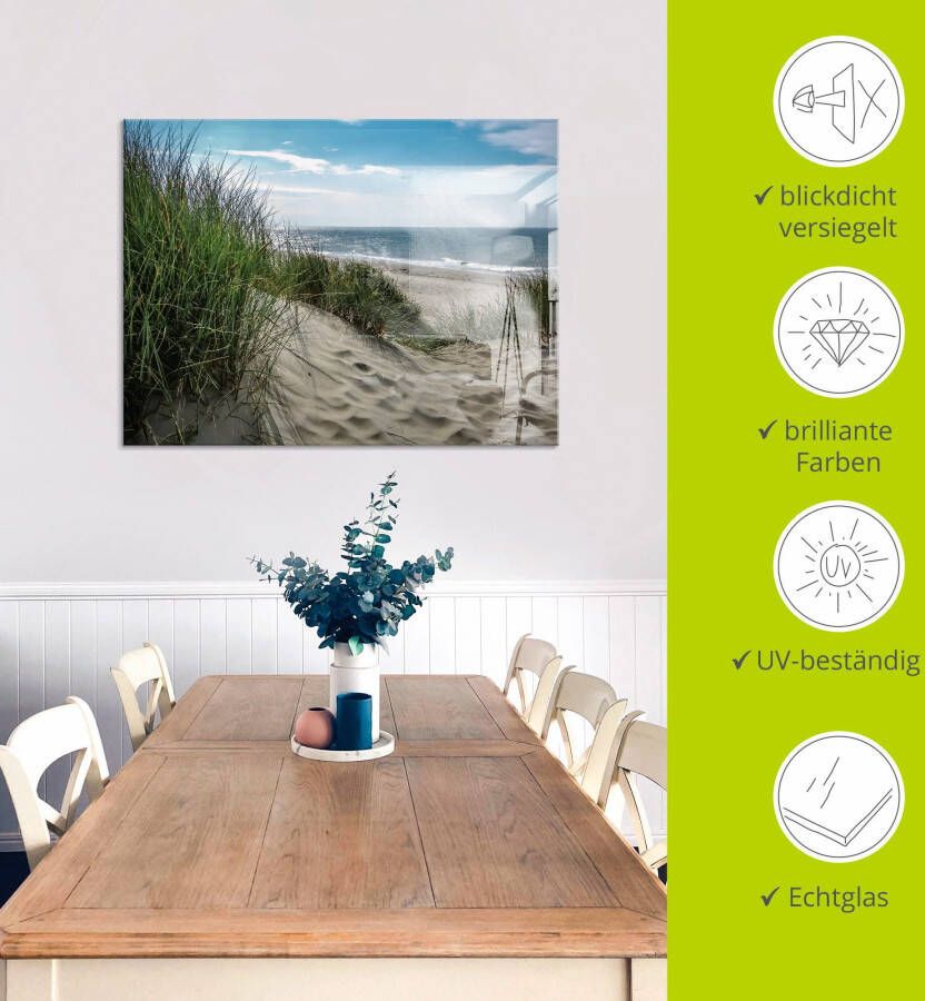 Artland Print op glas Duinlandschap in de zomer aan de Noordzee