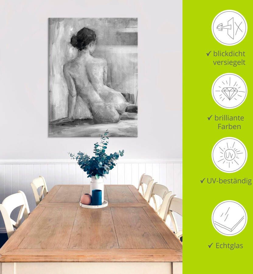 Artland Print op glas Figuur in zwart & wit I