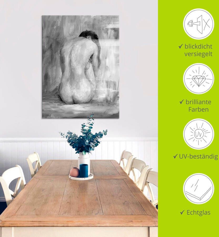 Artland Print op glas Figuur in zwart & wit II