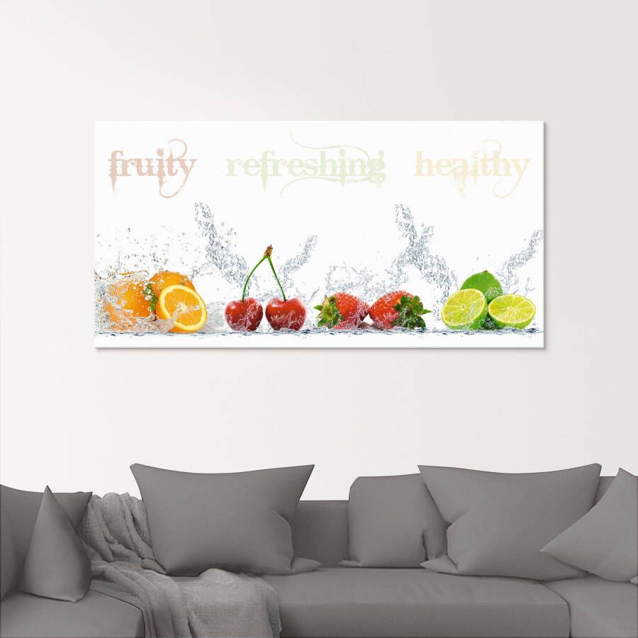 Artland Print op glas Fruitig verfrissend gezond vruchtenmix