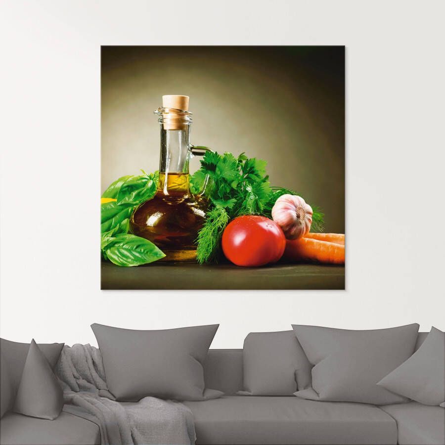 Artland Print op glas Gezonde groente en specerijen