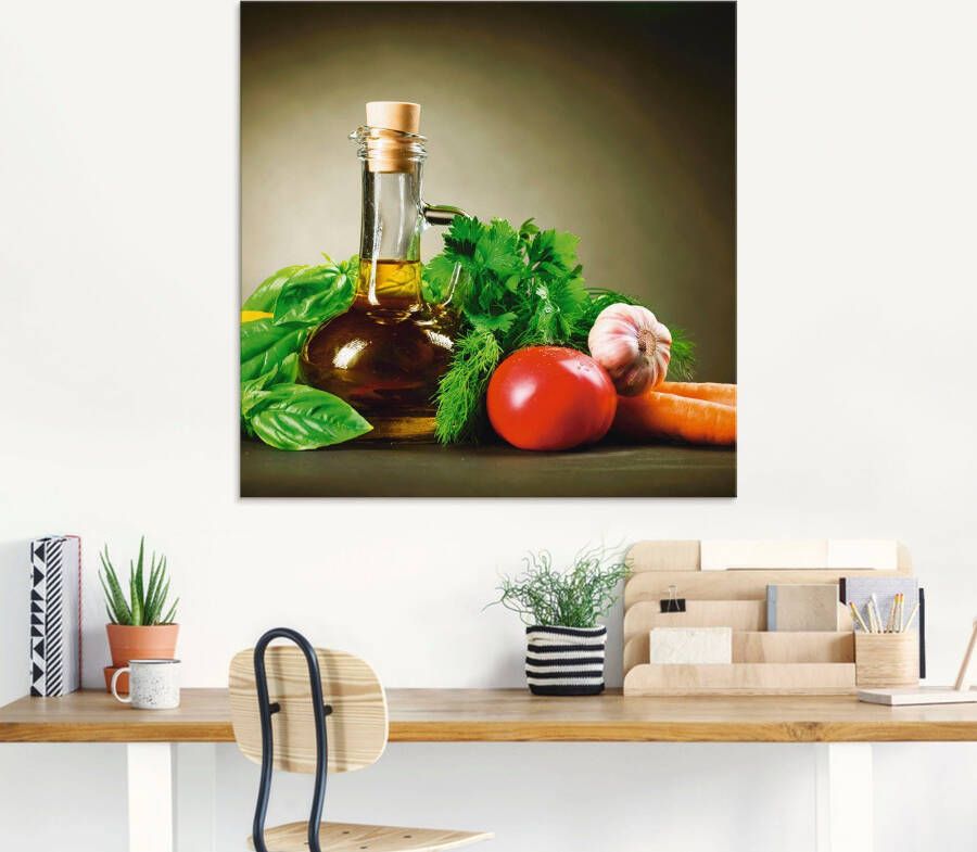 Artland Print op glas Gezonde groente en specerijen
