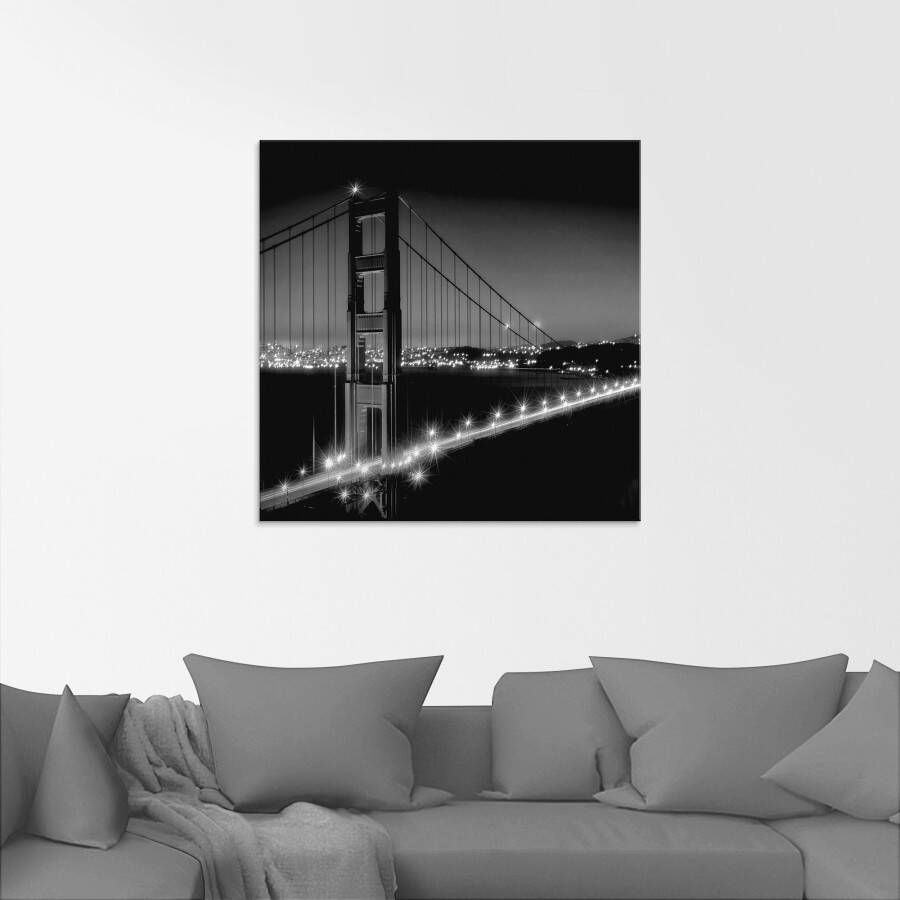 Artland Print op glas Golden Gate Bridge in de avond I