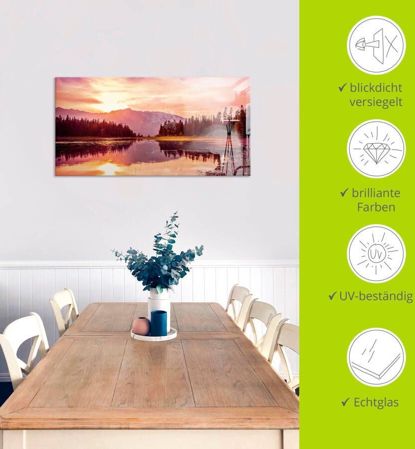 Artland Print op glas Grand Teton bergen bij zonsondergang