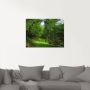 Artland Print op glas Groene weg door het bos - Thumbnail 2