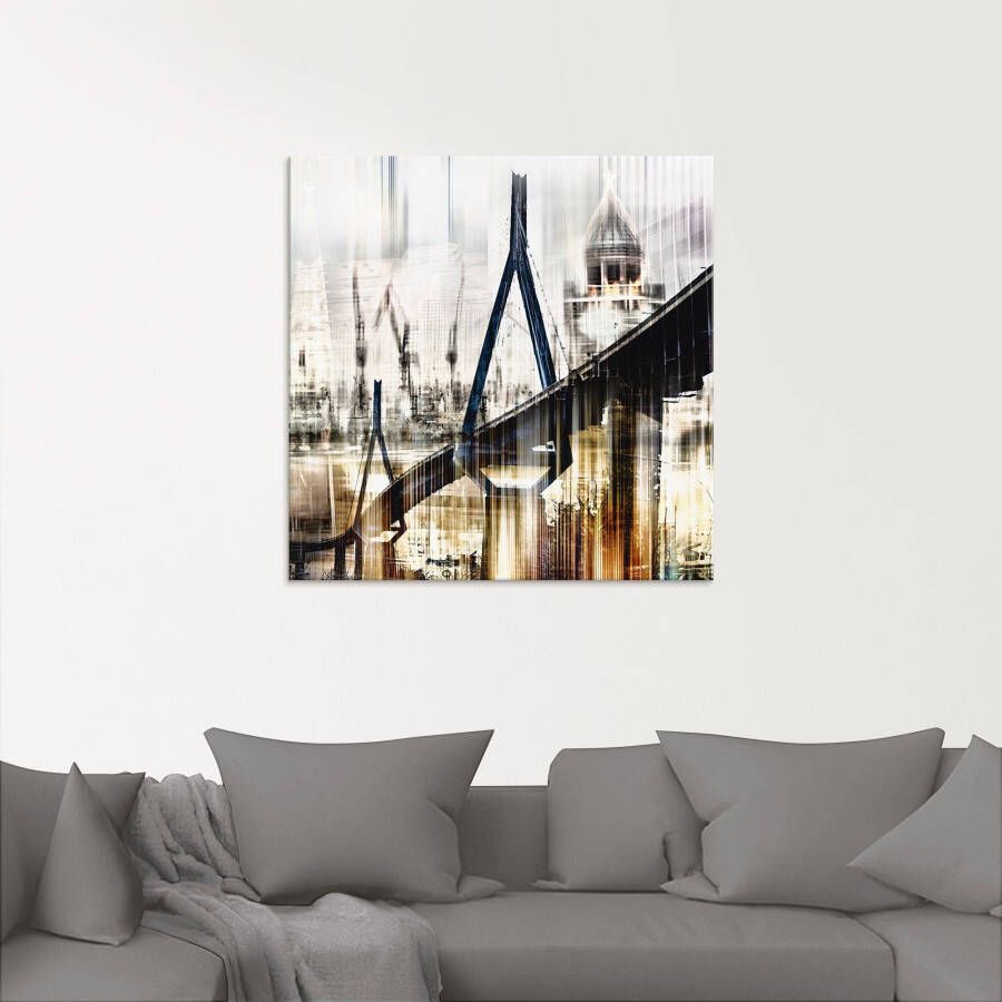 Artland Print op glas Hamburg Skyline collage III