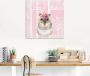 Artland Print op glas Hamster met bloemen in pink bos - Thumbnail 3
