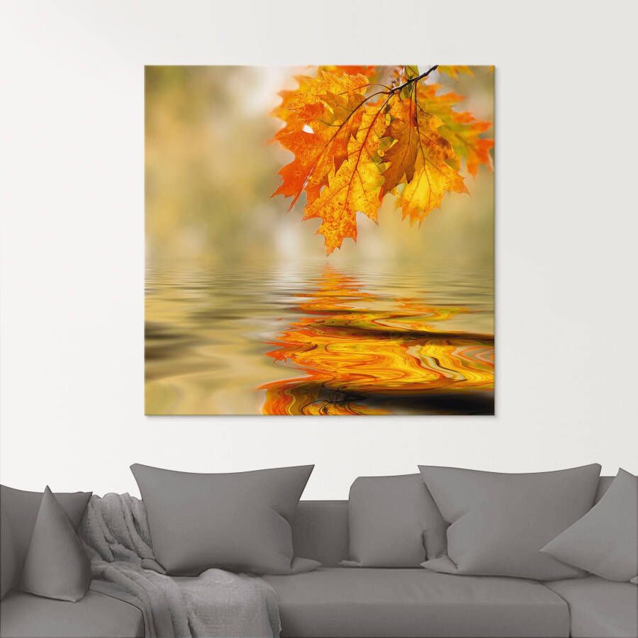 Artland Print op glas Herfstblad in verschillende maten
