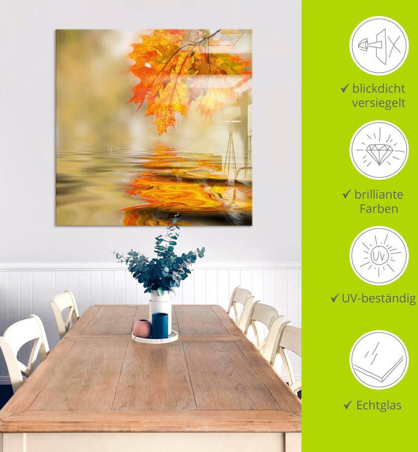 Artland Print op glas Herfstblad in verschillende maten