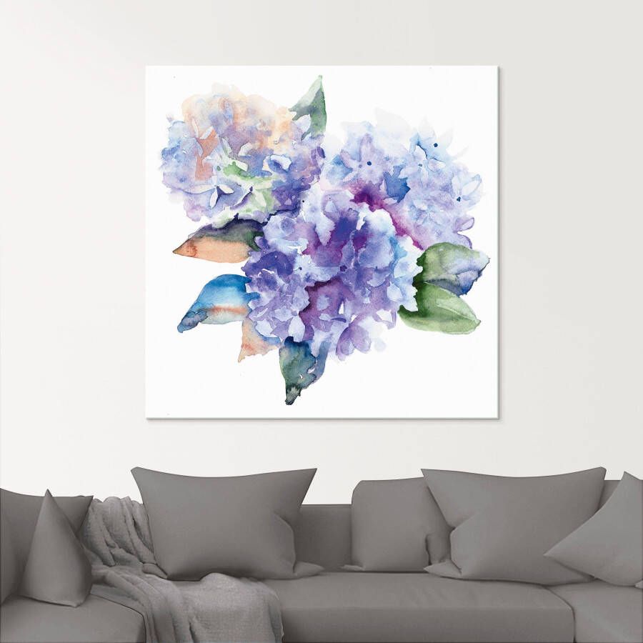 Artland Print op glas Hortensia's in verschillende maten