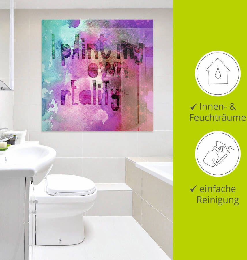 Artland Print op glas Ik schilder mijn eigen realiteit