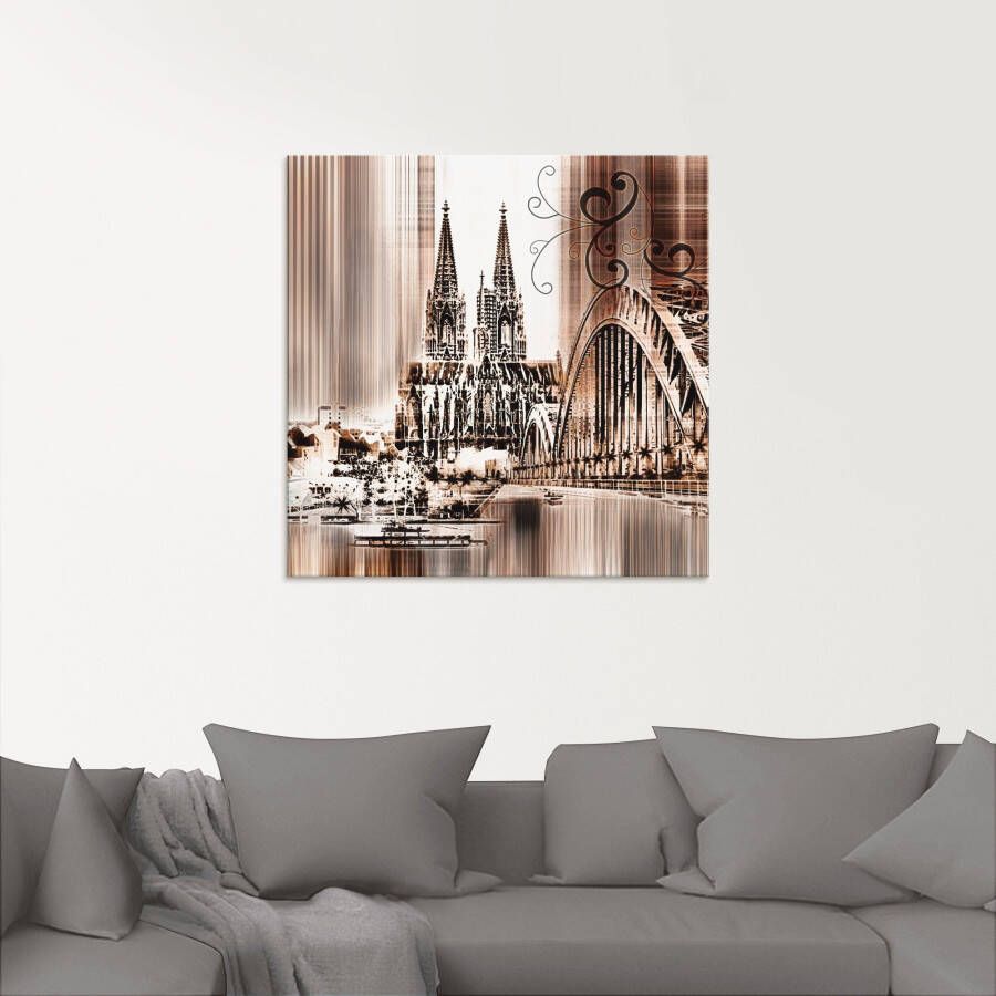 Artland Print op glas Keulen Skyline collage VI