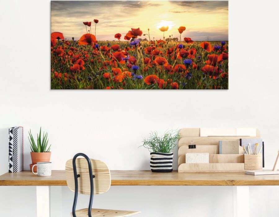 Artland Print op glas Klaprozen in verschillende maten
