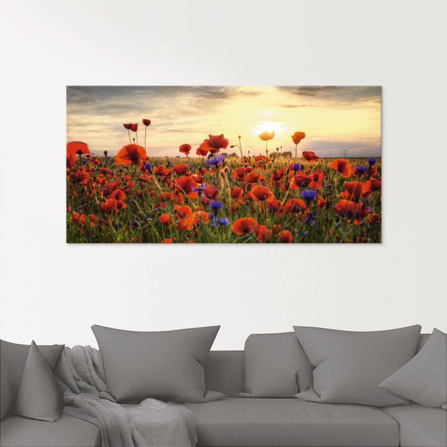 Artland Print op glas Klaprozen in verschillende maten
