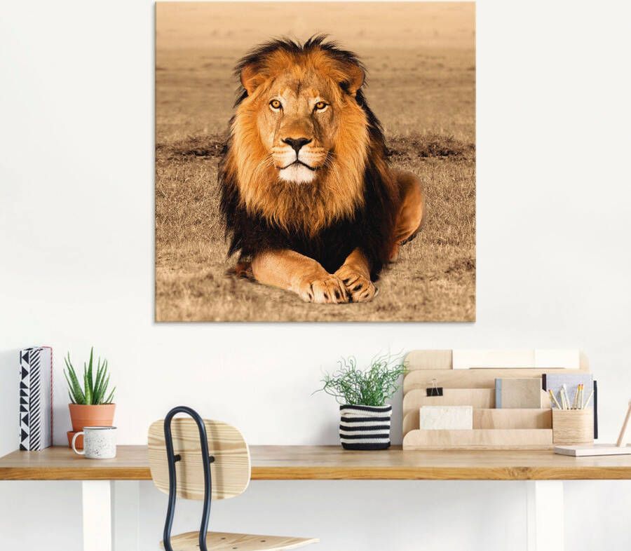 Artland Print op glas Leeuw