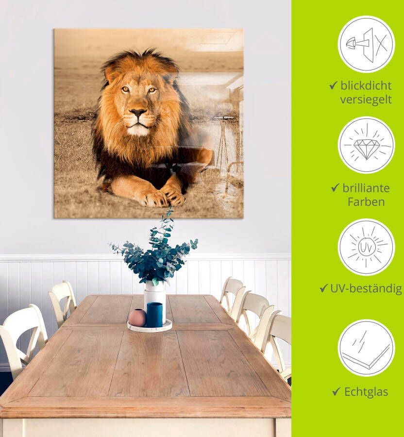 Artland Print op glas Leeuw