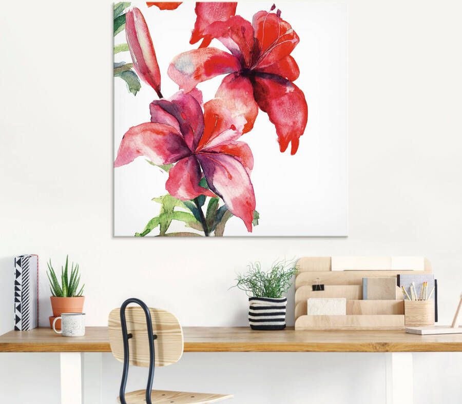 Artland Print op glas Lelies in verschillende maten