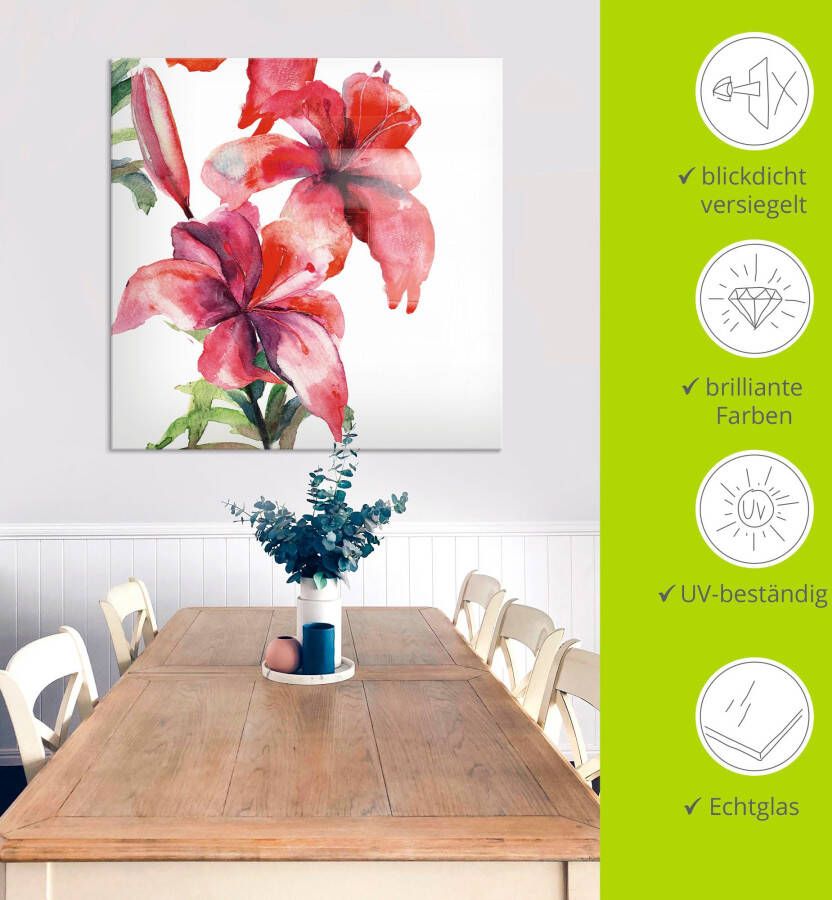 Artland Print op glas Lelies in verschillende maten