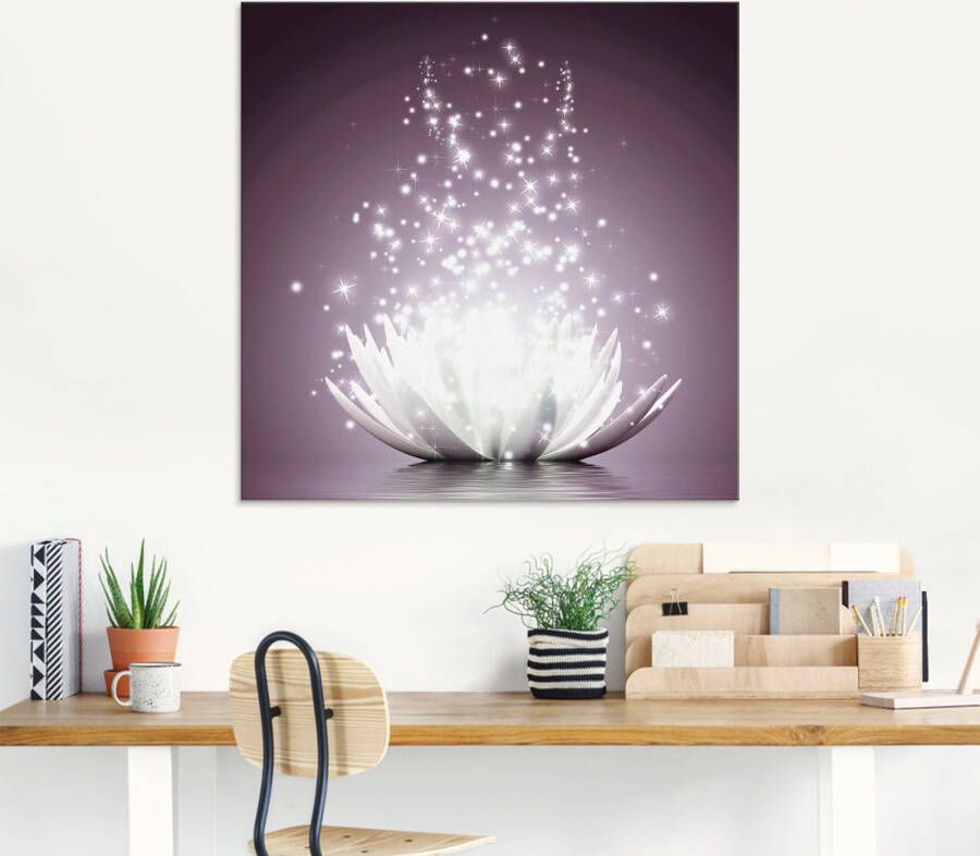 Artland Print op glas Magie van de lotusbloem