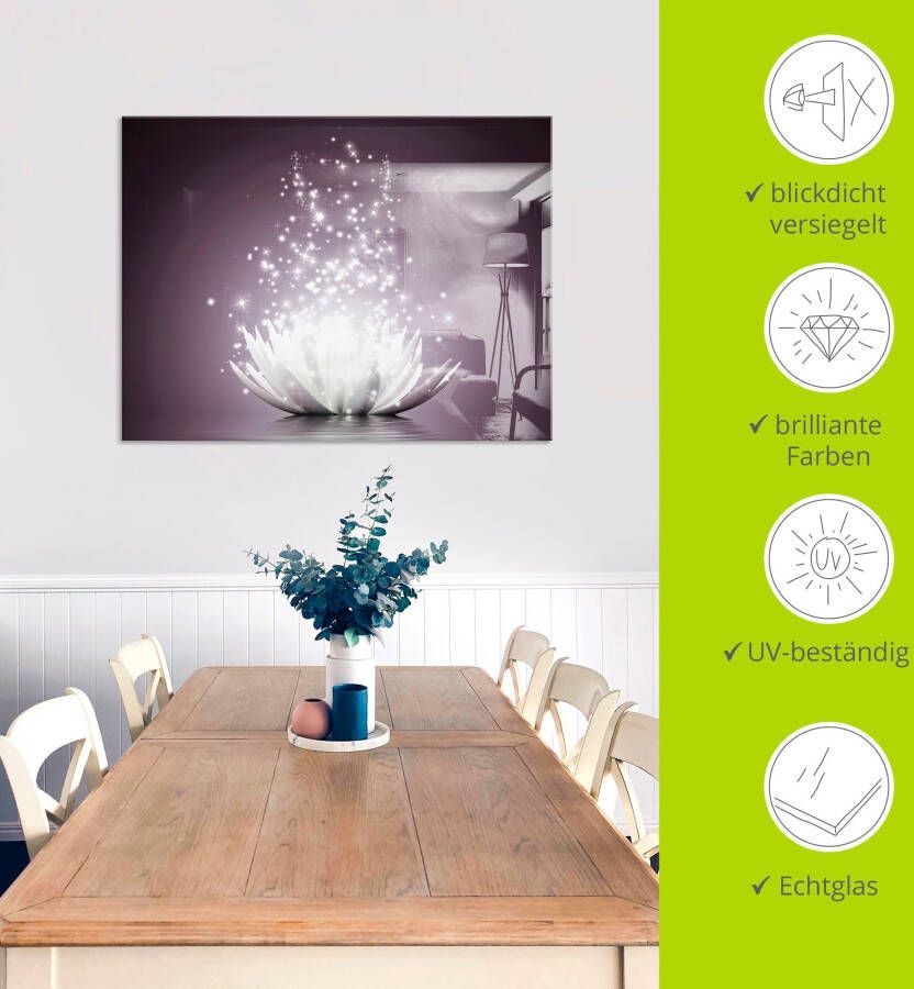 Artland Print op glas Magie van de lotusbloem