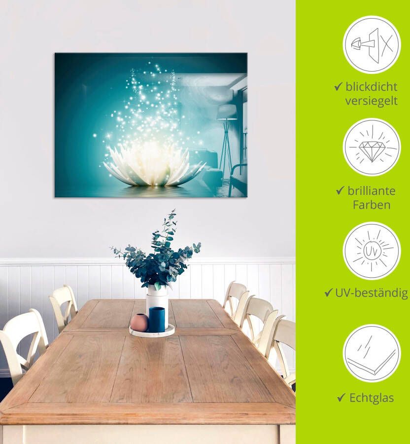 Artland Print op glas Magie van de lotusbloem