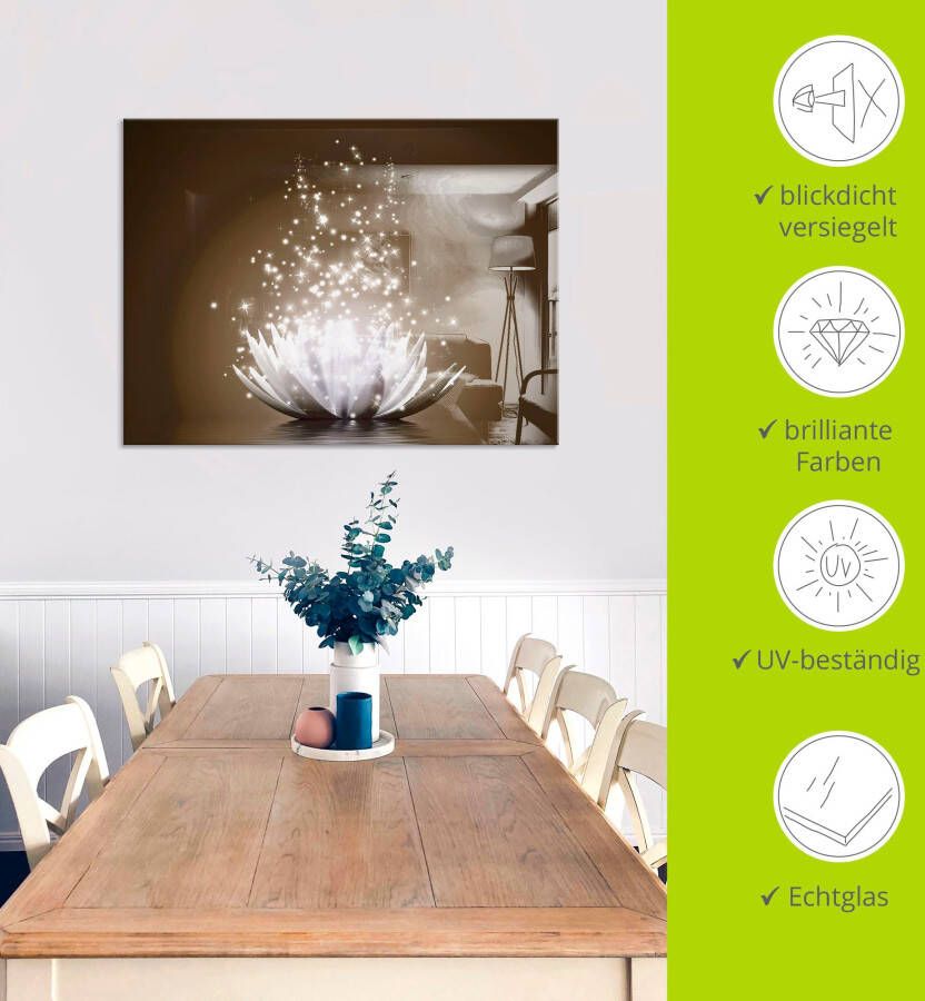 Artland Print op glas Magie van de lotusbloem