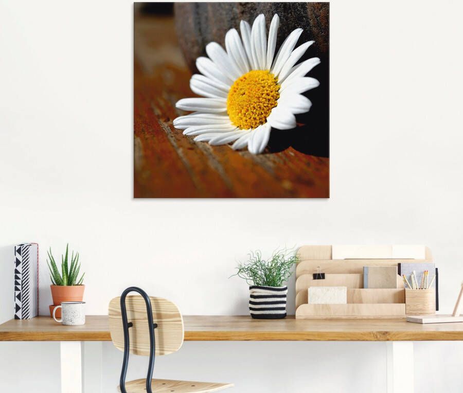 Artland Print op glas Margrieten stilleven in verschillende maten
