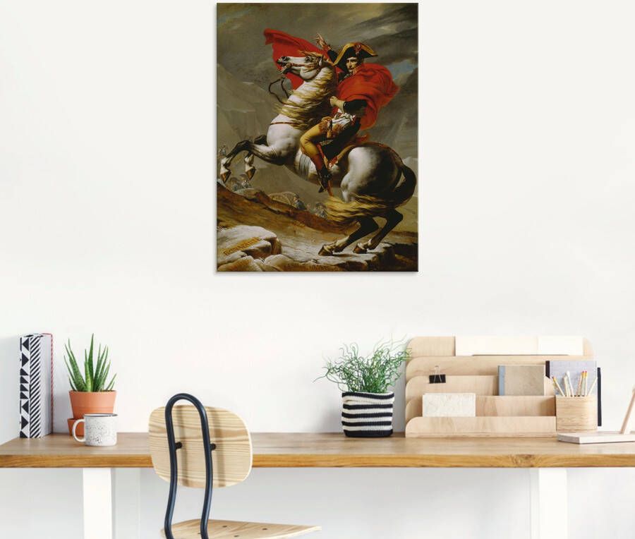 Artland Print op glas Napoleon bij de oversteek van de Alpen.