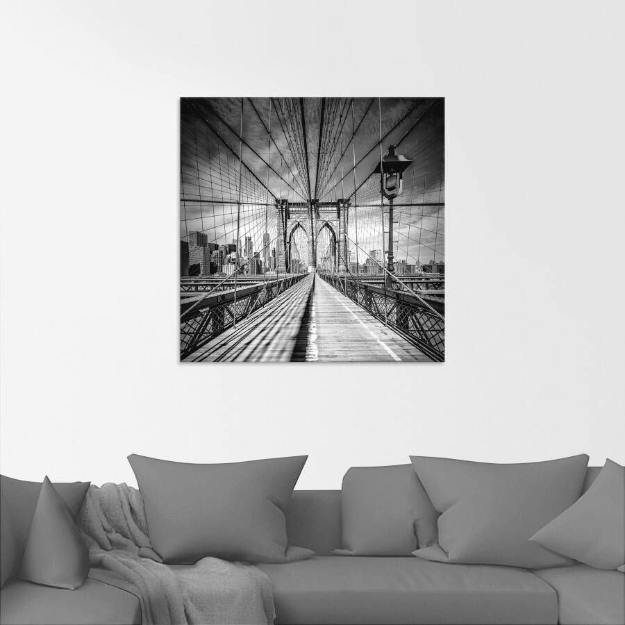 Artland Print op glas New York City Brooklyn Bridge