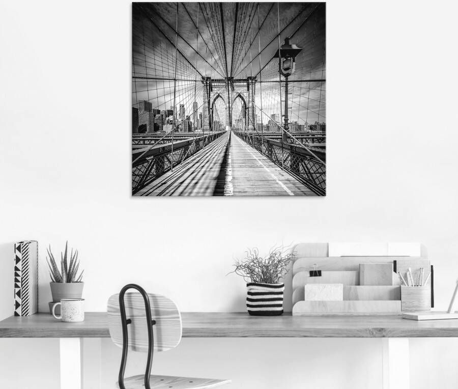 Artland Print op glas New York City Brooklyn Bridge