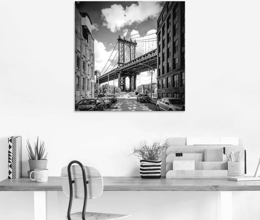 Artland Print op glas New York City Manhattan Bridge