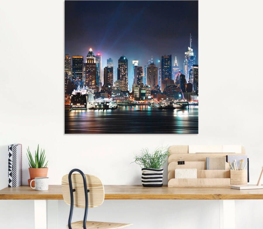 Artland Print op glas New York City Times Square in verschillende maten