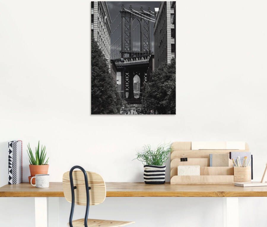 Artland Print op glas New York Manhattan Bridge