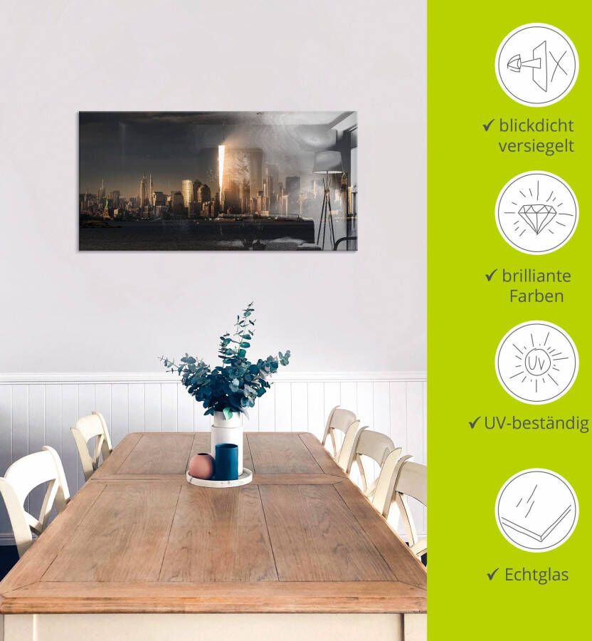 Artland Print op glas New York skyline I in verschillende maten