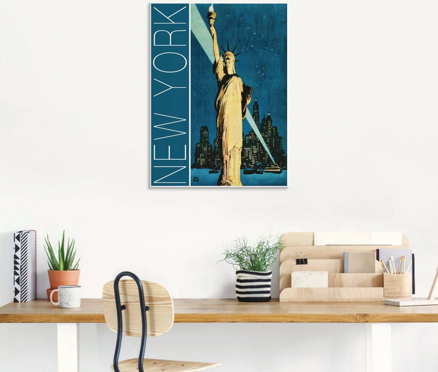 Artland Print op glas New York vintage reisaffiche
