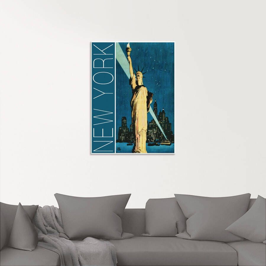 Artland Print op glas New York vintage reisaffiche