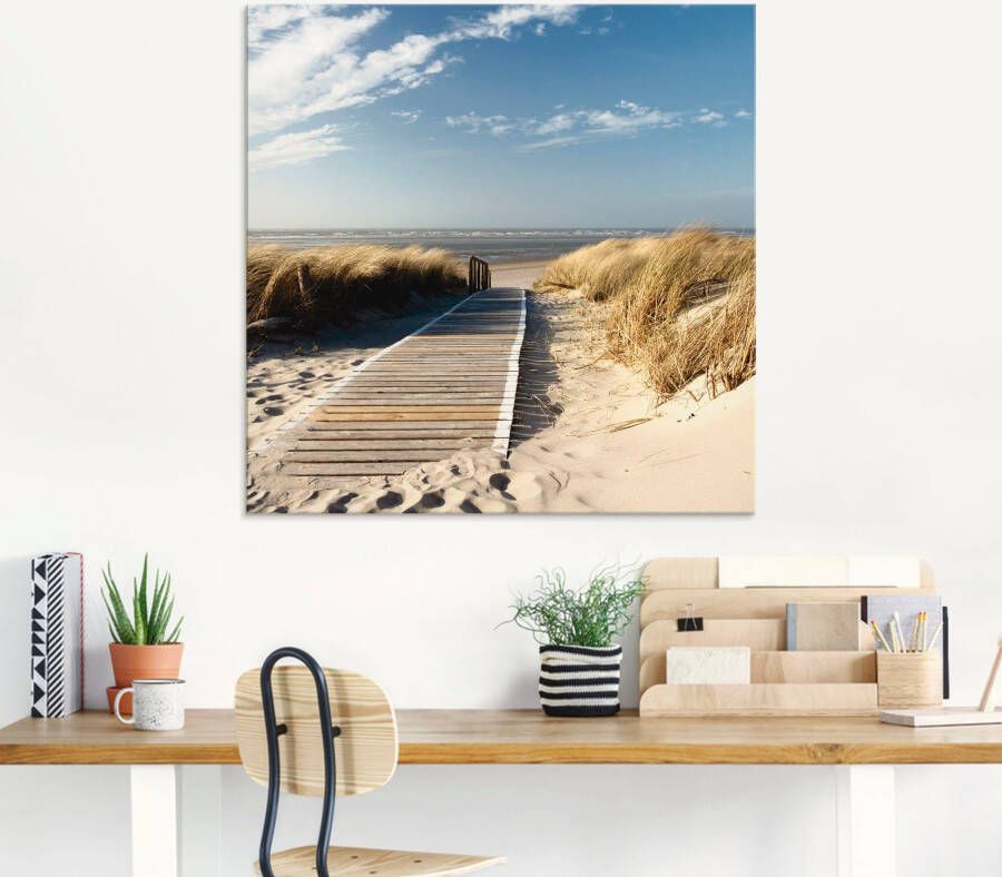 Artland Print op glas Noordzeestrand op Langeoog pier