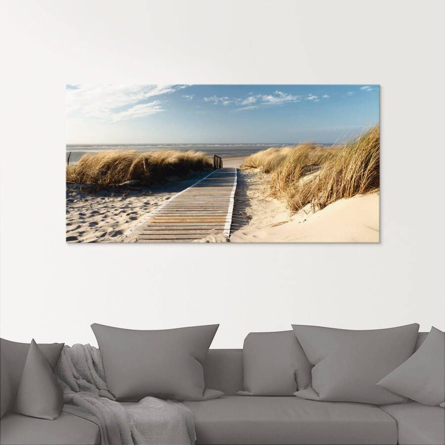 Artland Print op glas Noordzeestrand op Langeoog pier